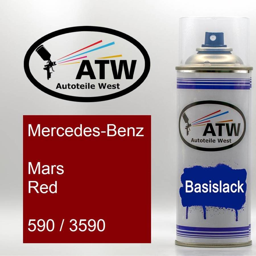 Mercedes-Benz, Mars Red, 590 / 3590: 400ml Sprühdose, von ATW Autoteile West.